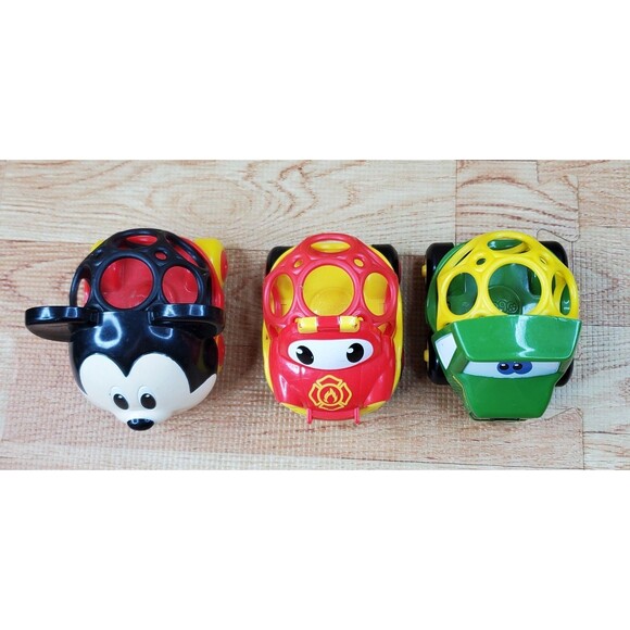 Oball Go Grippers Car Vehicles Lot of 3 John Deere Mickey Mouse - Picture 2 of 7